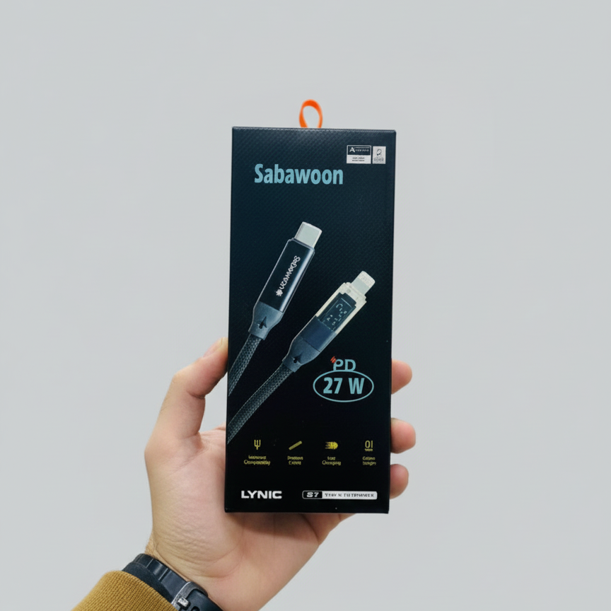 Sabawoon S125 Type?C to iPhone Cable | 100% Original | Digital Display