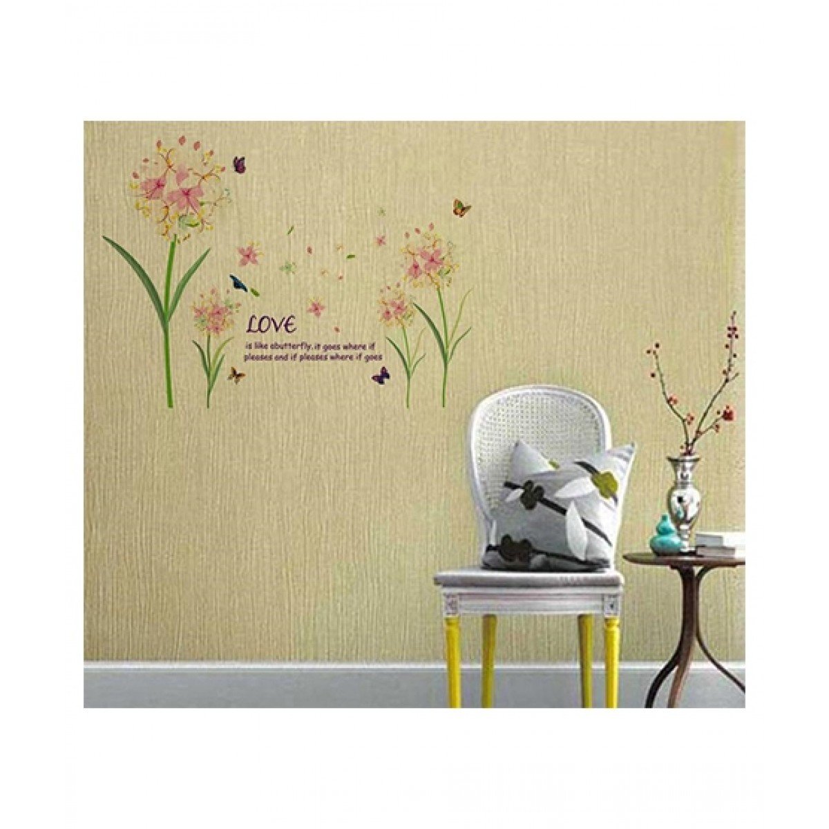 SK9016 Lily Bouquet Color Wall Stickers Vine Beautiful Flowers Quotes Vinyl Decals Living Room Home Decoration