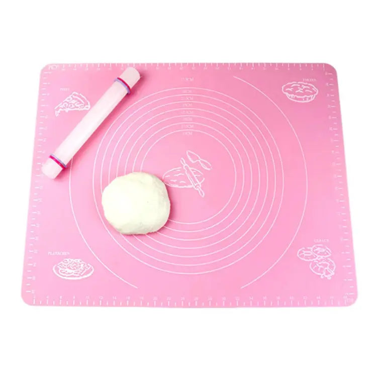 Silicone Baking Roti Mat With Measurements Heat Resistant | Non Stick Flour Rolling Mat | Baking Kneading Dough Pad Big size (Random Color)