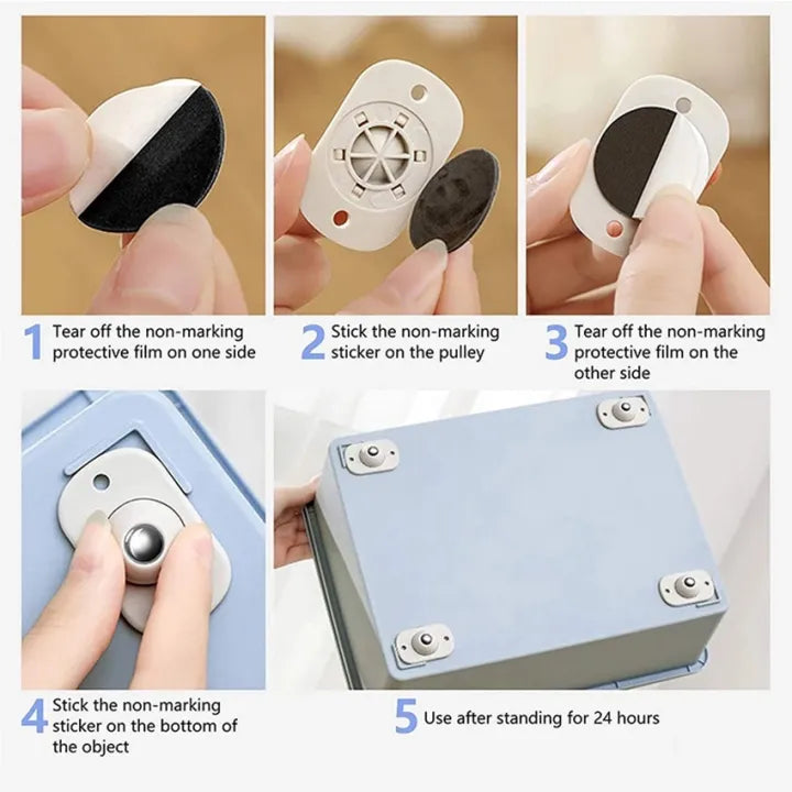 Pulley Wheel Pack Of 4 Pcs Card Packing Smooth Rotation Easy Use Compact Design Reliable Utility