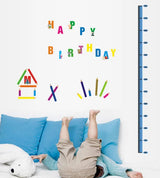 Wall stickers, English, height chart, alphabet, children's room, animal, wallpaper, wall sticker, interior sticker, cat, cute, birthday, Disney size 50x70 ay746