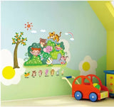 JAAMSO Royals Combo Pack of 2 Style Wall Sticker | Tiger Bear Cat Cartoon Design (60 CM X 45 CM) | Winnie The Pooh Design (70 CM X 50 CM) | Vinyl Home Décor Wall Sticker