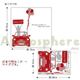 Wall stickers featuring a Mini Cooper car and balloons, perfect for weddings, cafes, and living rooms. size 45x60 ay6010