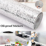 Kitchen Oil-proof Waterproof Stickers Aluminum Foil Kitchen Stove Cabinet Self Adhesive Wall Sticker DIY Wallpaper 24 inch by 78 inch  60cm by 200cm