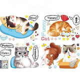 Home decor decals cute cats wall stickers decals home background de...ht94006