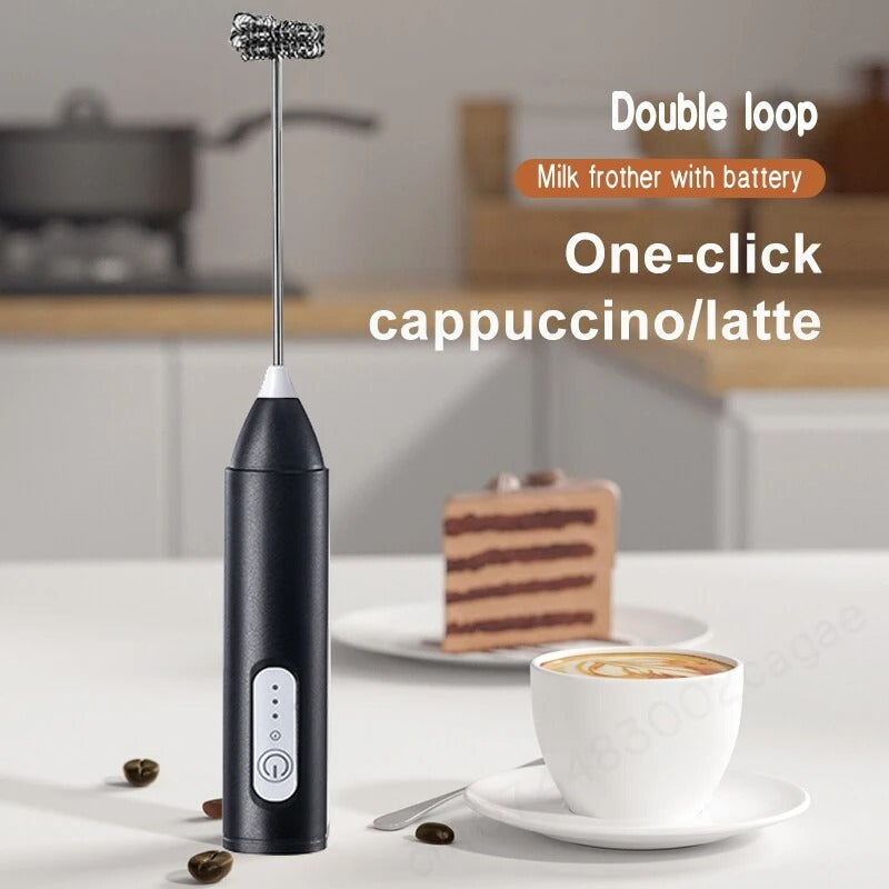 Electric Coffee & Egg Beater | USB Rechargeable | 2?in?1 Handheld Mixer | Adjustable Speed Frother & Milk Foamer