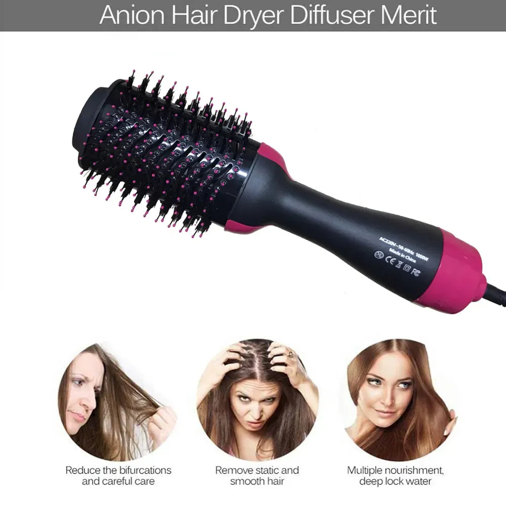 3?in?1 Hair Dryer with Comb, Hair Straightener & Curler for Easy Styling