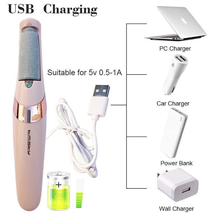 Rechargeable Electric Pedi Foot Filer Effective Callus Remover For Soft Smooth Feet With Easy Use And Reliable Performance