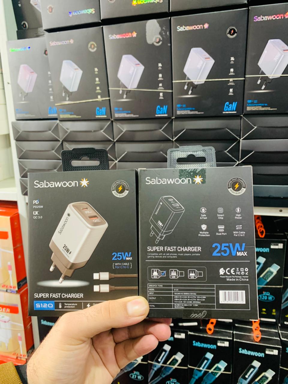 Sabawoon S120 25W Fast Charger ?? | All Mobile Options | Type?C to Type?C Cable