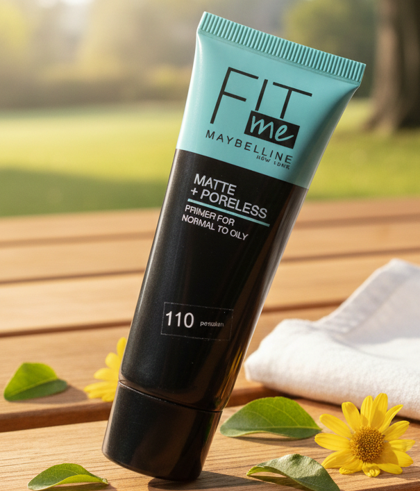 Maybelline Fit Me Matte + Poreless Liquid Foundation – Shade 110 Porcelain | Lightweight, Oil-Control, Pore-Refining, Non-Comedogenic, 40ml