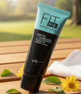 Maybelline Fit Me Matte + Poreless Liquid Foundation – Shade 110 Porcelain | Lightweight, Oil-Control, Pore-Refining, Non-Comedogenic, 40ml