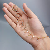 Non Piercing Nose Ring with Chain, Clip on Nose Ring, flower Nath Nathiya, Bohemian Style Golden ASIAN Rajhistani Nonpierced Nath Chain Pierced Nose Ring Bridal Nath Nose Pins - Nathiya - Naak Patti - Non-Pierced Bahubali Nosering