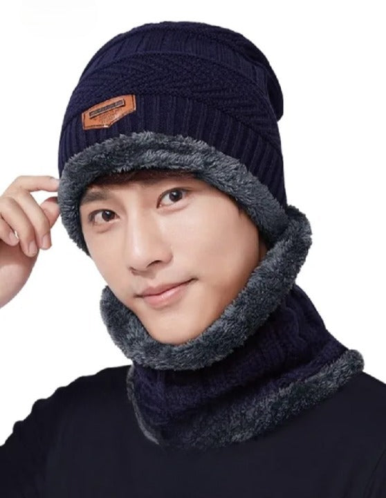 Muffler Cap With Neck Warmer 2in1 Warm Comfortable Stylish Durable Quality Soft Fabric Perfect Choice For Winter Daily Wear Travel And Outdoor Activities (Random Color)