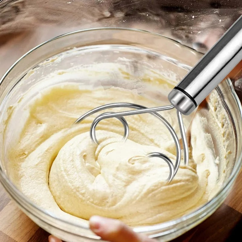 Manual Non Stick Steel Flour Cream Mixer Beater | Dough Whisk Mixer, Kitchen Baking Blender Tool 