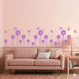 Modern Sunflower Wall Sticker with Flying Butterflies size 22x45