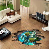 XL8308 3D Symphony Island Wall Stickers For Kids Rooms Bedroom Living Room Ceiling Floor Home Decor Children Wall Decals 3D Sticker