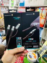 Sabawoon S112 2?in?1 Cable | New Model PD 65W | 100% Original Quality | Fast Charging