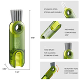 3-in-1 Silicone Cup Brush Set | U-Shaped Bottle Cleaner with Steel Balls & Straw Lid Scrubber | Multi-Functional Kitchen Cleaning Tool (Random Color)