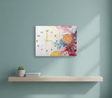 Abstract Science-Themed Wall Clock – Digital Printed Wooden Decor, 12x16 Inch, (Without Battery)