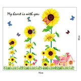 Short & Sweet: > Vibrant Sunflower & Butterfly Wall Sticker Set - DIY Home Decor  size 60x90  mj9001