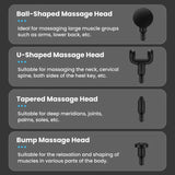 4 in 1 Multi-Function Vibration Massage Gun Professional Ultra Quiet Pain Relief Whole Body Massagers with 4 Heads and Different Level of Speeds (Random colors)
