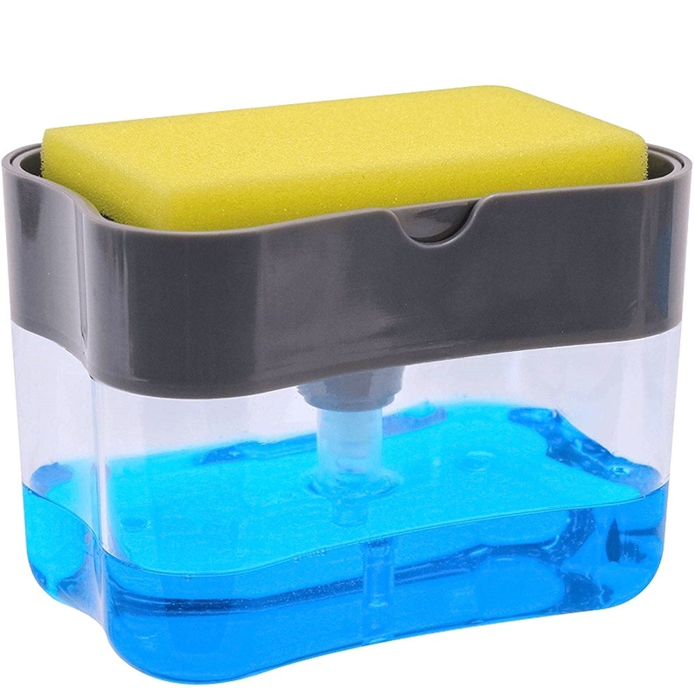 2-in-1 Soap Pump Dispenser with Sponge Holder – Kitchen Sink Liquid Soap Dispenser for Easy Dishwashing (Without Sponge)