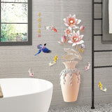 JAAMSO ROYALS  Vase Design Vinyl Self Adhesive Home Décor Wall StickerSelf Adhesive Sticker Wall decal 3D painting Porcelain lotus vase - SK9833 Size 60x90cm