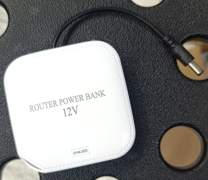 9V Router Power Bank - Portable Mini UPS for WiFi Routers, Modems & CCTV | Uninterrupted Backup Power Supply with DC Connector - White