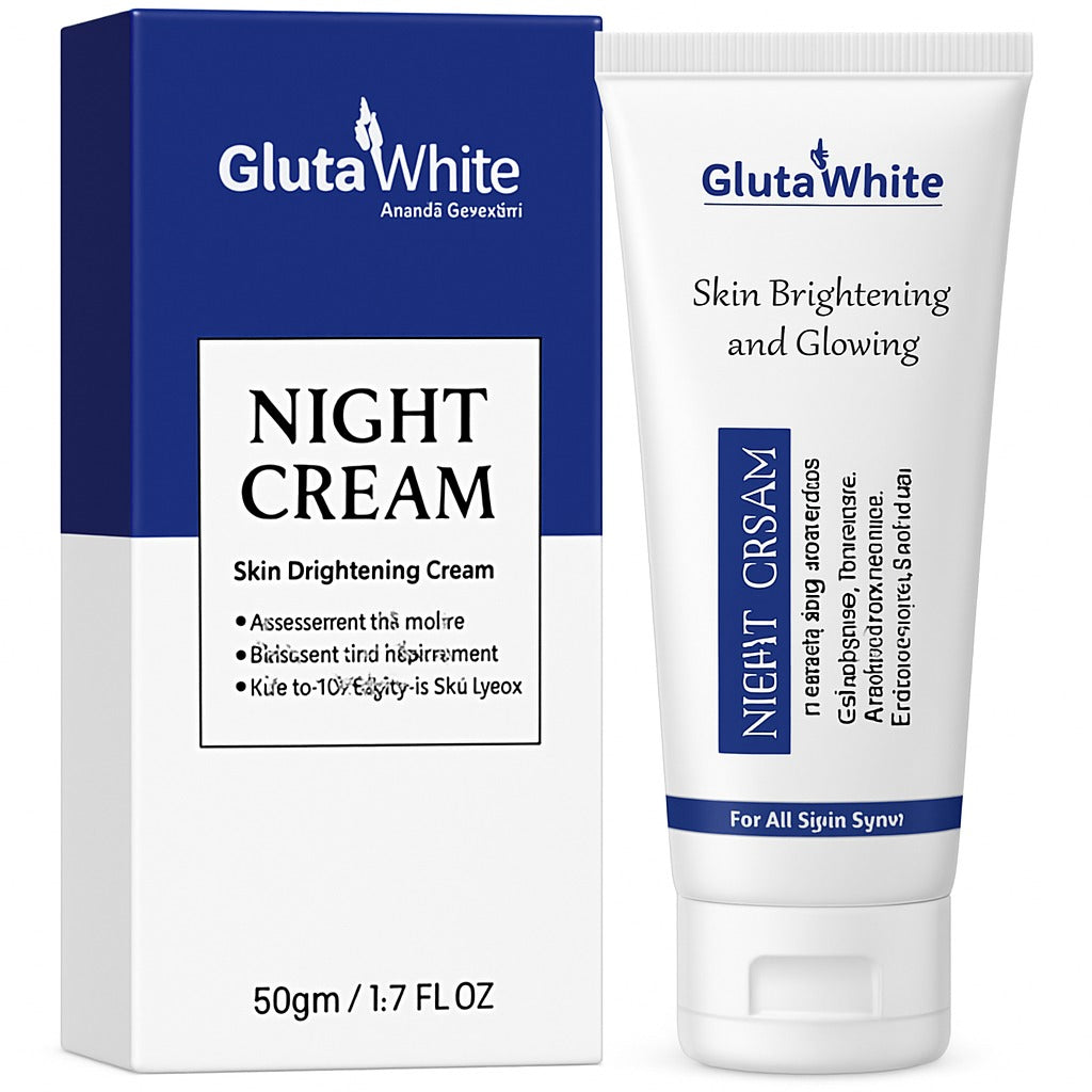 Gluta White Night Cream | 50ml | Advanced Brightening, Nourishing & Anti?Aging Formula