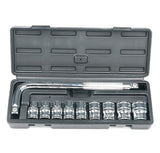 Professional Heavy Duty Socket Wrench Set | 9Pc Tool Kit | 1/2? Drive | 8?24mm Metric Sockets + L Wrench