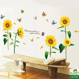 LM868 Sunflower butterfly Wall Stickers Wall Decals