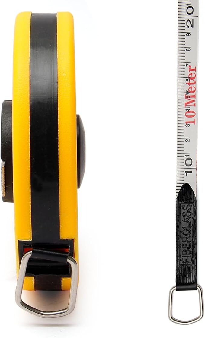 10M Double?Side Metric Fiberglass Measuring Tape Reel | Durable Roll Measuring Tool – 1pc