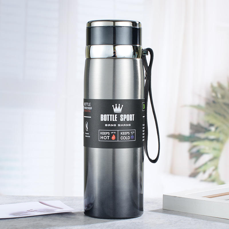 Vacuum Insulated Stainless Steel Sports Bottle with Integrated Carry Strap and Leak-Proof Lid ( RANDOM COLOUR )