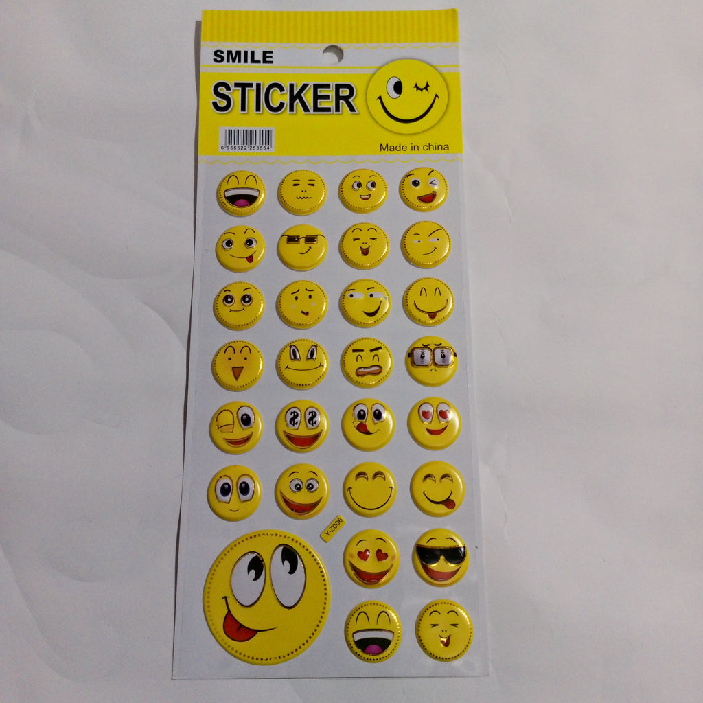 [01 packet] Emoji Sticker For Kids With Very Funny Shapes Like That: Smiling Face, Goggles Shape, High...