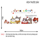 LOVELY CAT HM92039 bedroom wall decal. Korean wall decal size 60x90cm HM92039