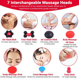 Blue idea Rechargeable Cordless Massager with different heads | Deep Massager for Muscles Neck Cordless Electric Body Massager