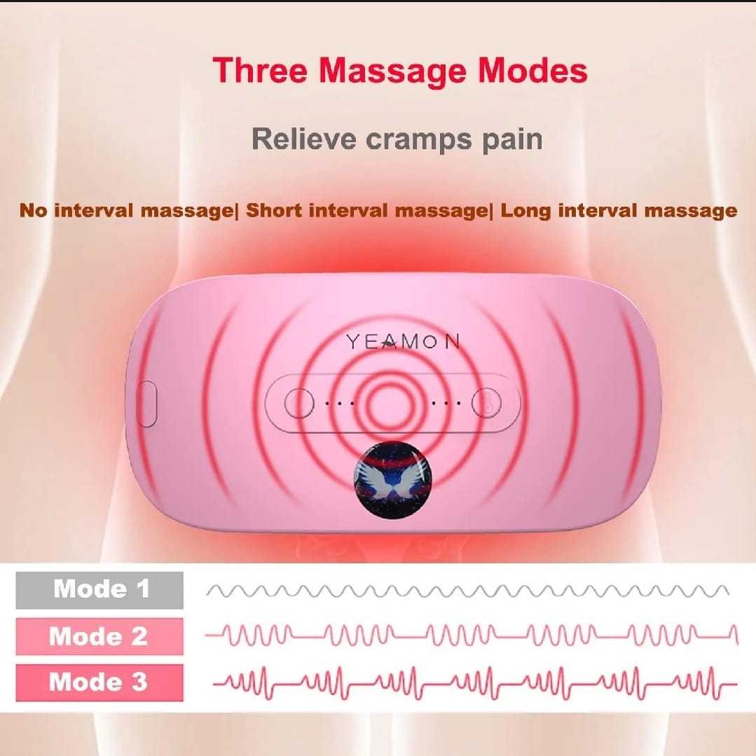 Portable Cordless Heating Pad, Electric Waist Belt Device, Fast Heating Pad with 3 Heat Levels and 3 Massage Modes, Back or Belly Heating Pad for Women, Menstrual Heating Pad, Heating Had for Period Cramps | Cramp Relief Belt