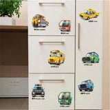 Cartoon Animal Car Wall Sticker for Bedroom Kindergarten Wall Decor Xh 3216