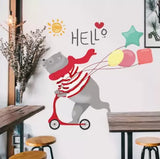 Cute Bear Bear Wall Sticker Removable Decoration Xl8387