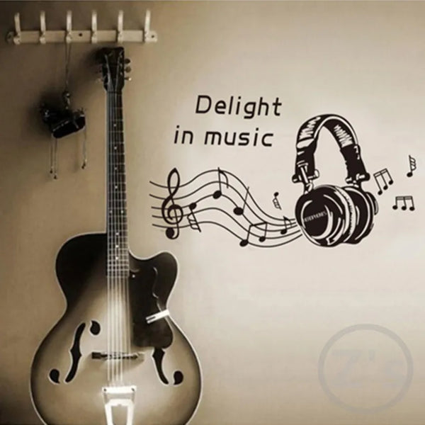 Beat headphones big headpohones music helmets music note wall sticker home decor AY7133