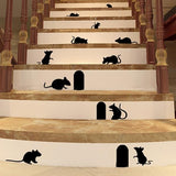 Agujero para ratón divertido pegatinas de pared orificio para ratas pegatinas de pared de dibujos animados dormitorio Sala ratones en el escenario pegatinas de pared size 30x60cm Nc1042