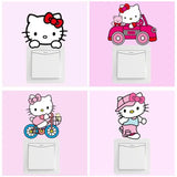 10pcs/set Hello Kitty Light Switch Stickers Wall Sticker Art Home Decor | Cute Hello Kitty Self Adhesive Light Switch Sticker size 30x45 kg3004
