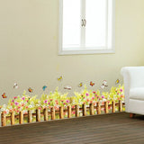 Cozy wall sticker with a small fence, flowers, butterflies etc. size 50x70 am7077