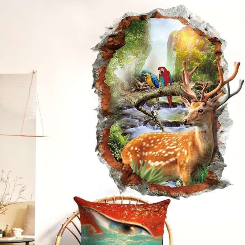 Meira XH7253 WALL STICKER 50X70 BROKEN WALL DEER WALLSTICKER WAL STICKER DI
