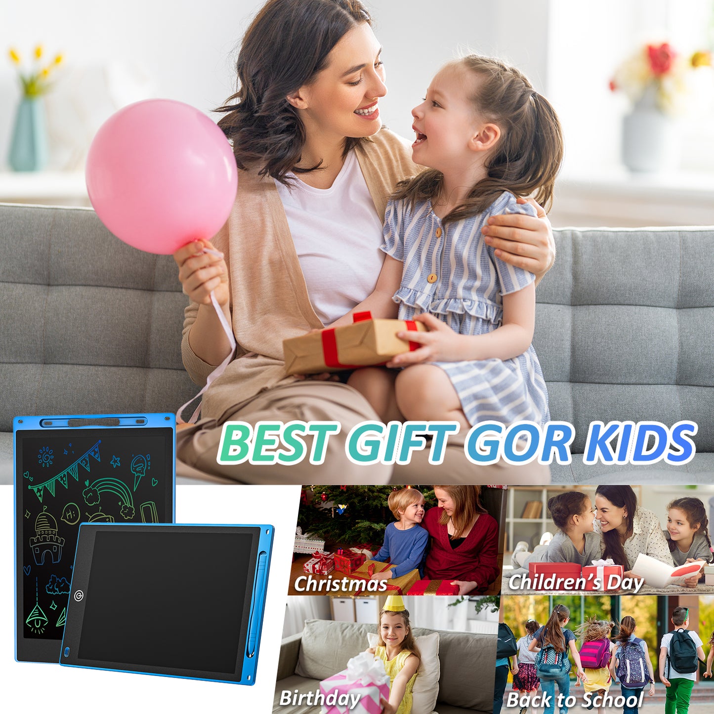 LCD Writing Tablet 10.5" Inch  Multicolor Electronic Graphics Tablet Writing Board LCD Writing Pad Drawing Tablet Handwriting Paperless Notepad Graphic Board for Kids