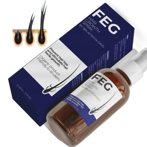 FEG PLUS Hair & Beard Regrowth Spray – Anti Hair Loss Formula with Minoxidil, Redensyl & Natural Extracts (50ml)