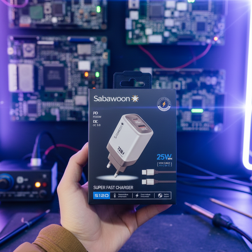 Sabawoon S120 25W Fast Charger ?? | All Mobile Options | Type?C to Type?C Cable