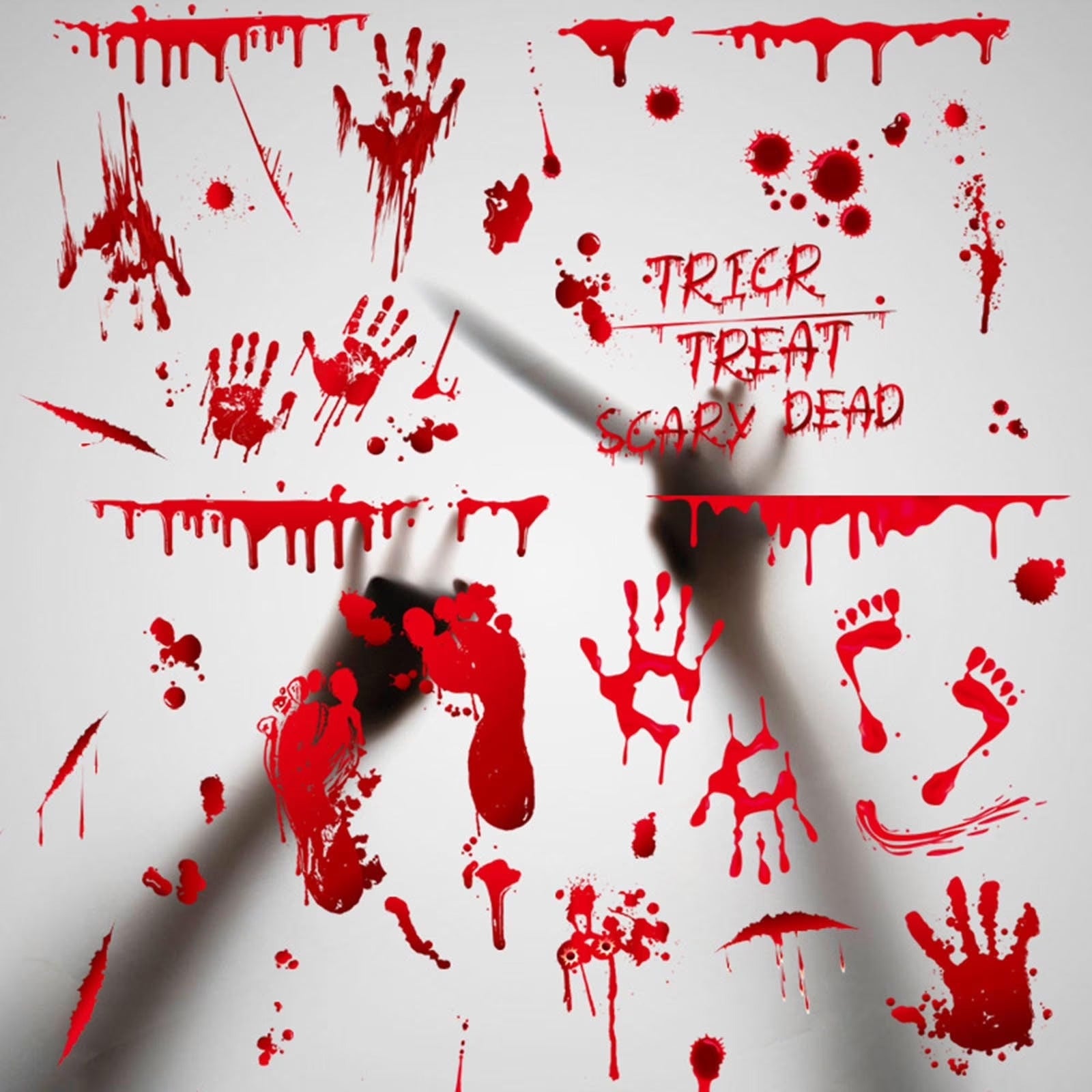 Bloody Hand Bloody Scary Halloween Wall Stickers Halloween Bloody Stickers size 60x90 Skjd2307
