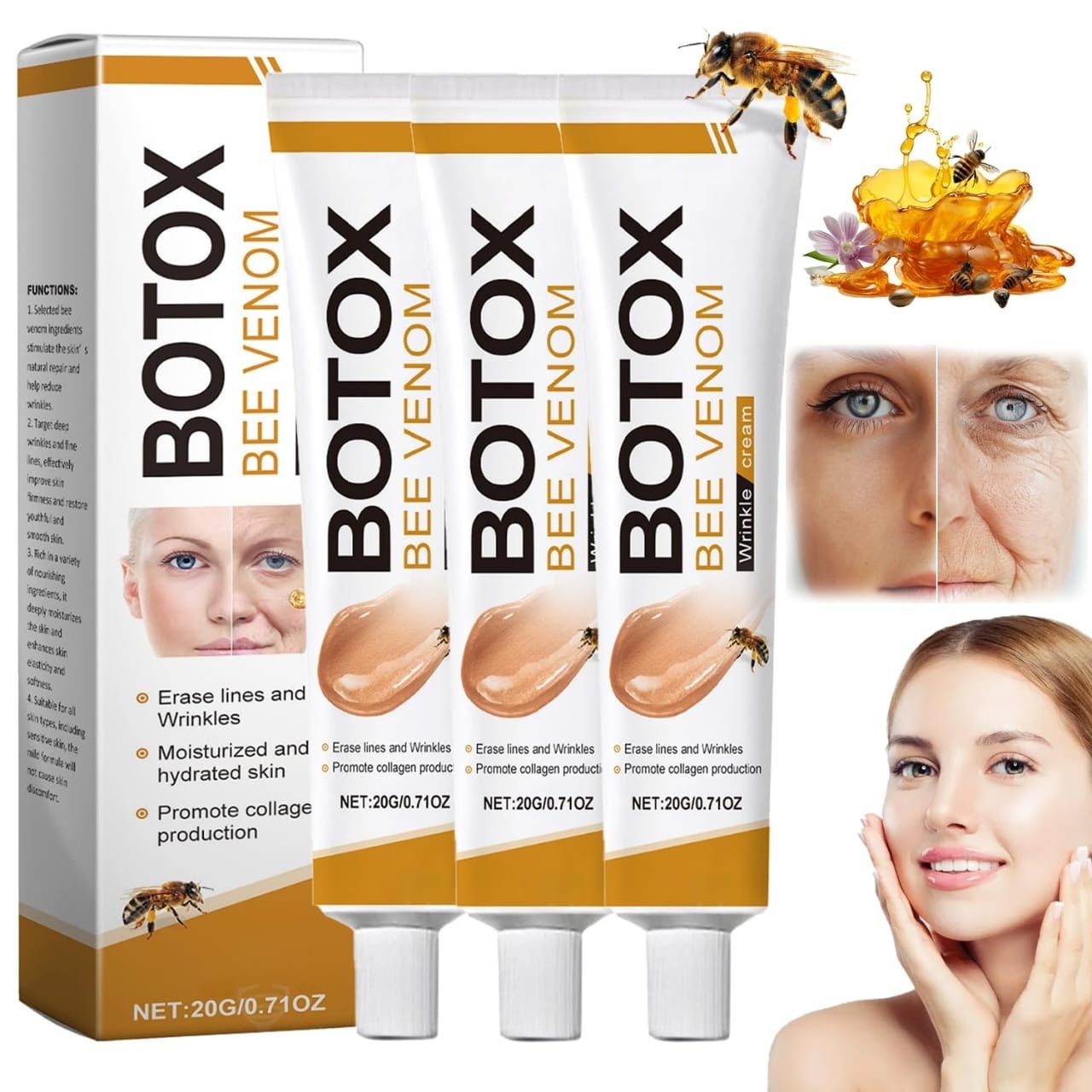 Botox Bee Venom Wrinkle Cream | Anti?Aging Moisturizer | Collagen Boost | Reduce Wrinkles & Fine Lines 20gm