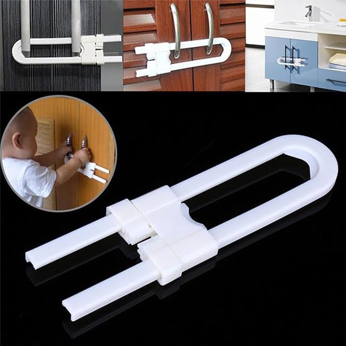 Child Safety Lock Pack of 2 – Multi-Purpose Cabinet, Drawer & Refrigerator Lock | Baby-Proofing Strap